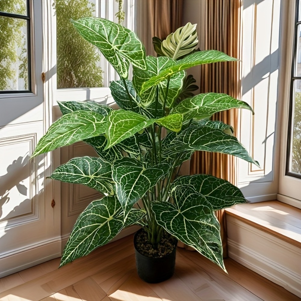 Monstera Adansonii - 1 шт., 24 листья, искусственные зеленые